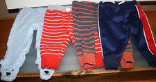 Lot of Four Baby Boy Pants Sz 3/6 Mo Child of Mine, Garanimals, Gerber, Carter's