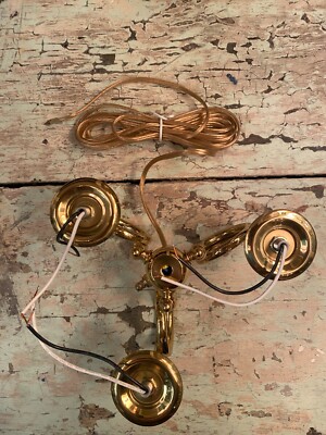 SOLID BRASS LAMP 3ARM 45° / BRASS Brass 3-Arm Floor / Table Lamp Cluster and Arms | eBay