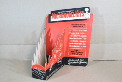MIKROMODELLE 1950ER JAHRE VINTAGE POS OF SALE SHOP AUSSTELLUNGSSTÄNDER SCHIFF ZUG FLUGZEUG 2og