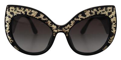 Dolce & Gabbana Black Gold Sequin Butterfly Polarized DG4326 