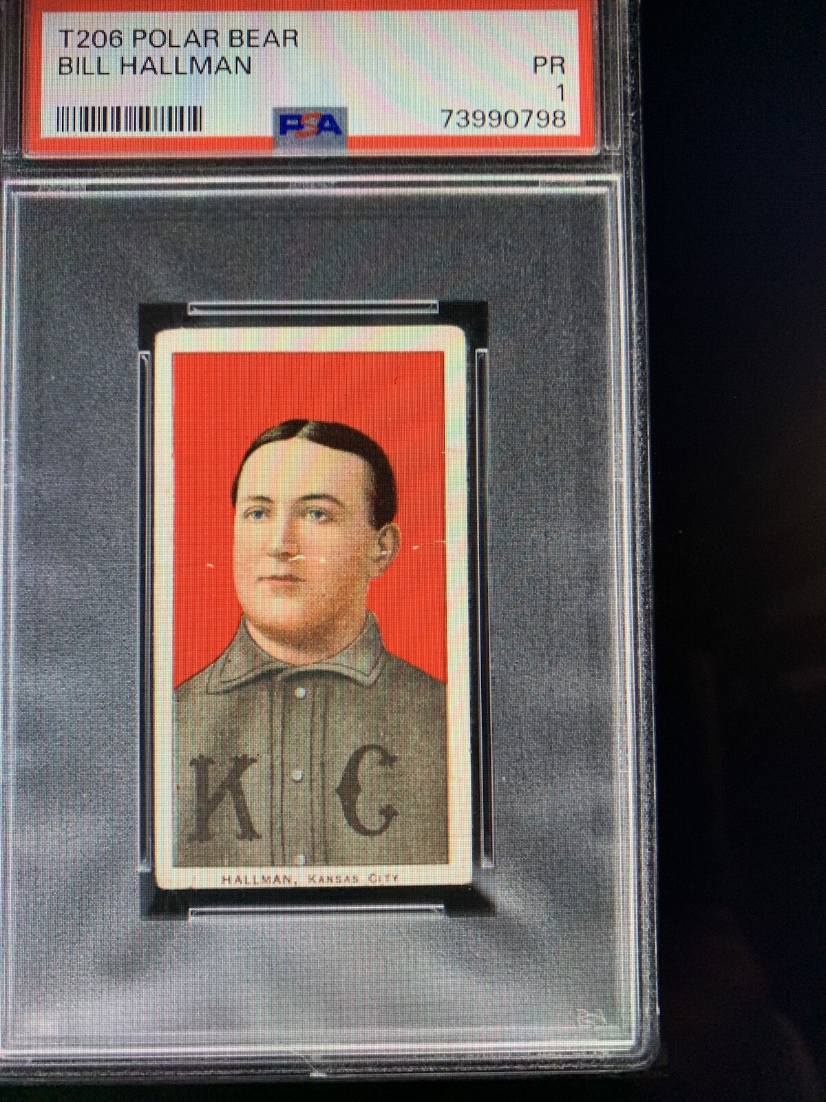 1909-11 T206 Bill HALLMAN POLAR BEAR PSA 1 PR KANSAS CITY