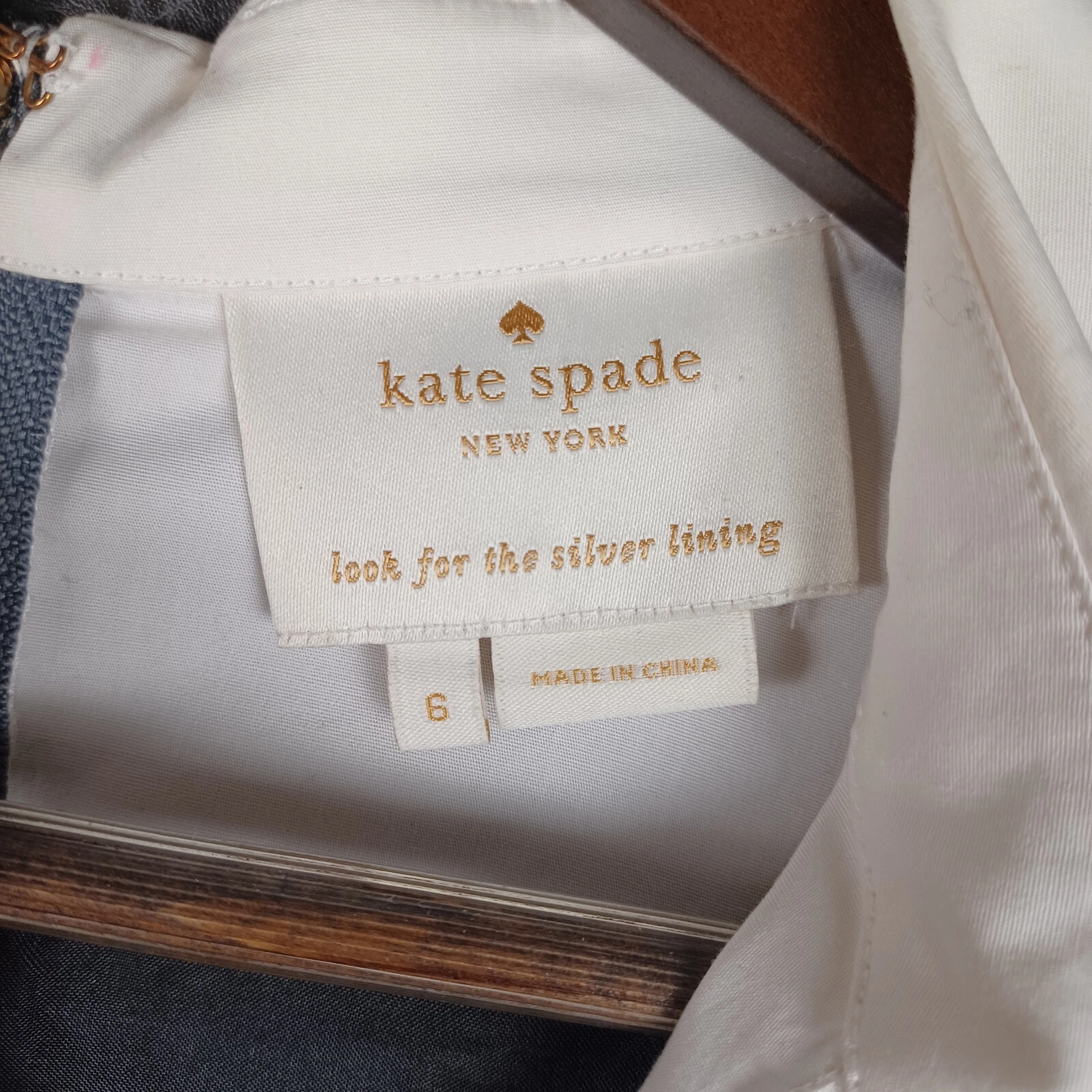 Abito donna Kate Spade 6 Peter Pan collo giogo misto lana twee retro tasche