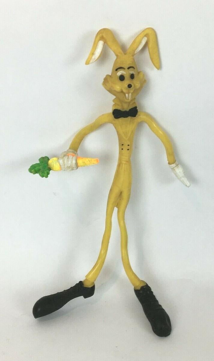 Vintage Rabbit Bendy Vintage Bendable Bendy Wire Rubber Orange Rabbit