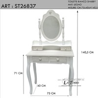 Schminktisch In Holz Stil Shabby Chic Ballerina Weiß Shabby Herzen ST26837