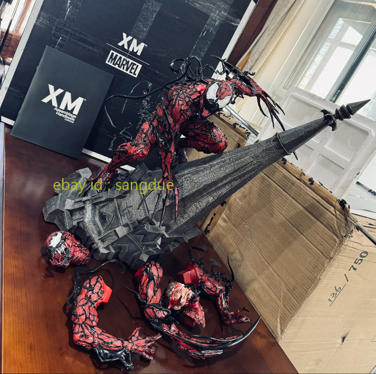 Used XM Studios 1/4 Carnage Villain Comic Figure Model Statue In