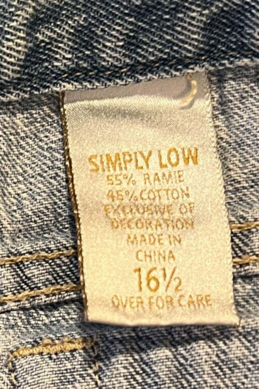 Limited Too "Simply Low" ladies blue flared sequined jeans, sz 16.5,lt blue wash View 2