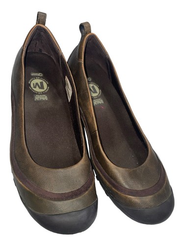 Merrell Shoes Ortholite QForm Plaza Ballet Brown Leather Two Tone Womens 8.5