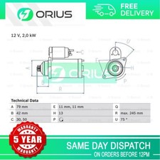 Starter Motor Orius Fits VW Audi Skoda Seat Cupra 2.0 D TDi + Other Models
