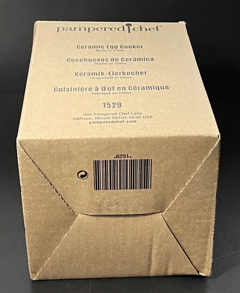 Pampered Chef Ceramic Egg Cooker #1529 White Microwave Tool New Opened Box Pampered Chef Ceramic Egg Cooker #1529 White Microwave Tool New Opened Box