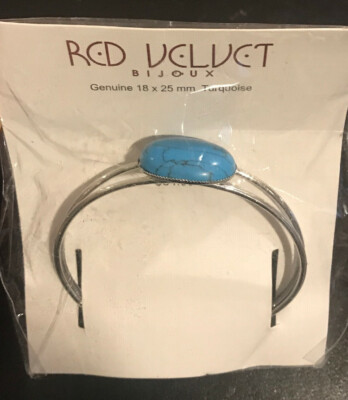 RED VELVET  BIJOUX  silver plated turquoise cuff bracelet