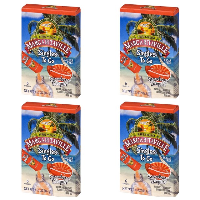Margaritaville Singles To Go Drink Mix Zero Sugar Strawberry Daiquiri