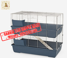 MAXI BALDO TWIN 100 Gabbia DOPPIA Base per Conigli e Cavie con Rete Metallica