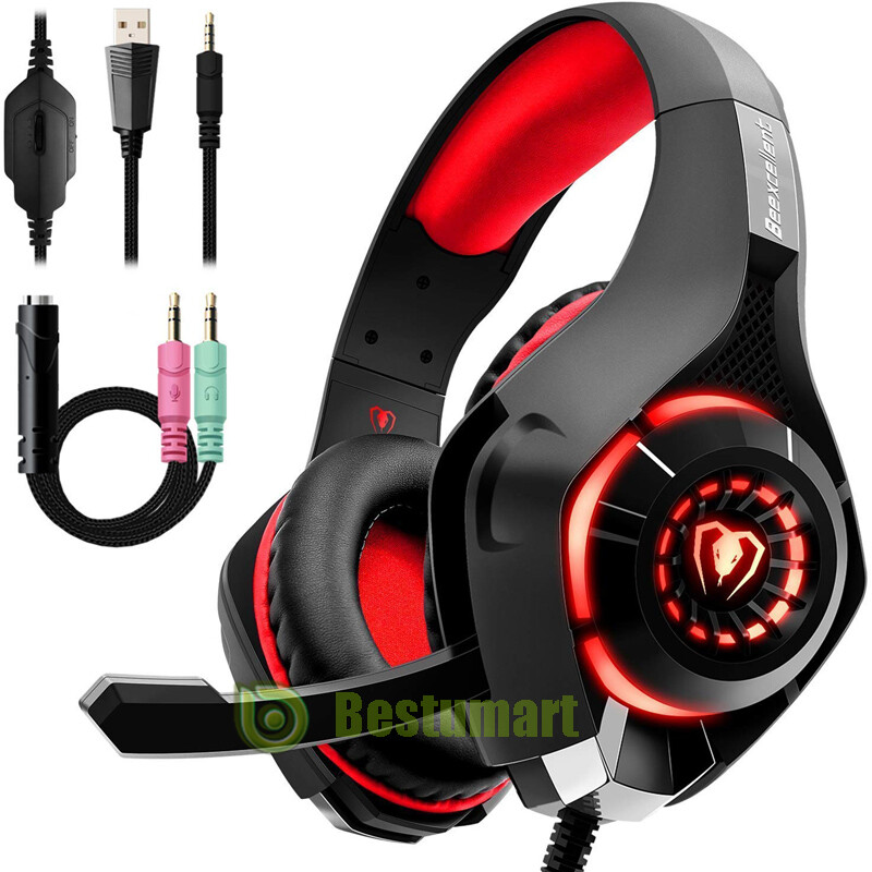 Bluefire Red Headset For Ps4 Microphone Gaming Headset Led Gaming