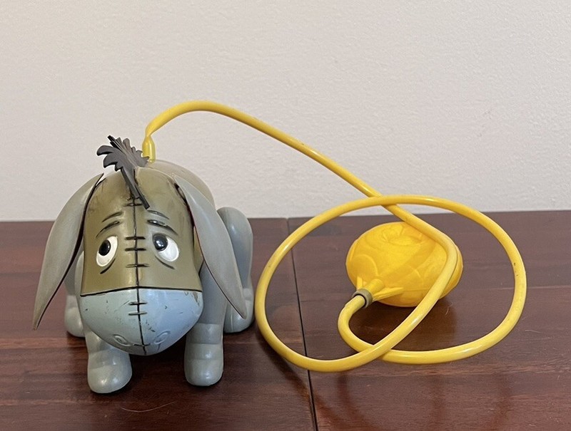 Vintage Marx Jumping Eeyore Plastic Toy w/ Air System - Disney Winnie The Pooh