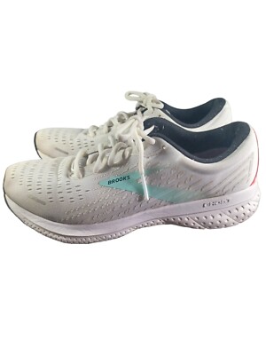 Brooks Ghost 13 Running Shoe White Teal Pink Women's Size M