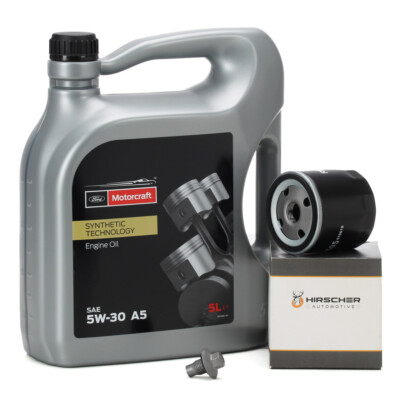 5L MOTORCRAFT 5W30 A5 + HIRSCHER Ölfilter für FORD FIESTA FOCUS MONDEO 1.25-1.6