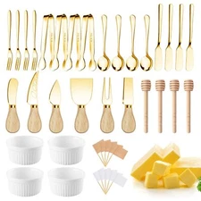 Charcuterie Boards Accessories Gold Charcuterie Utensils Cheese Butter Spread...