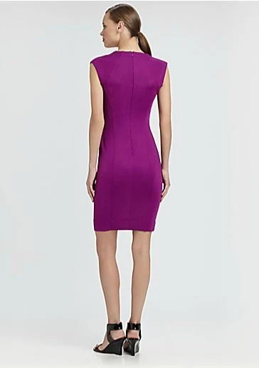 NUOVO ABITO MOSCHINO economico e chic jersey elasticizzato bodycon taglia 6 $595 viola