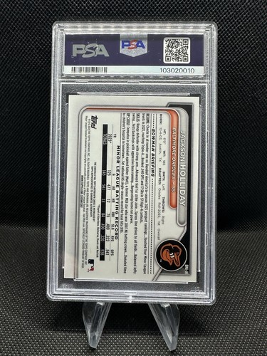 Jackson Holliday 2024 Bowman Mega Blue Refractor Auto /150 PSA 9 - Bild 2 von 2