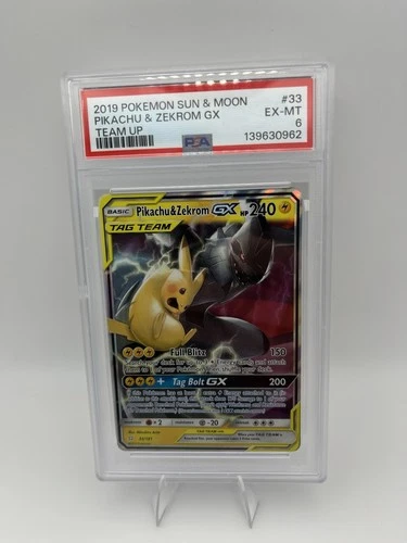 Pikachu & Zekrom GX 33/181 Sm-Team Up Holo - PSA 6