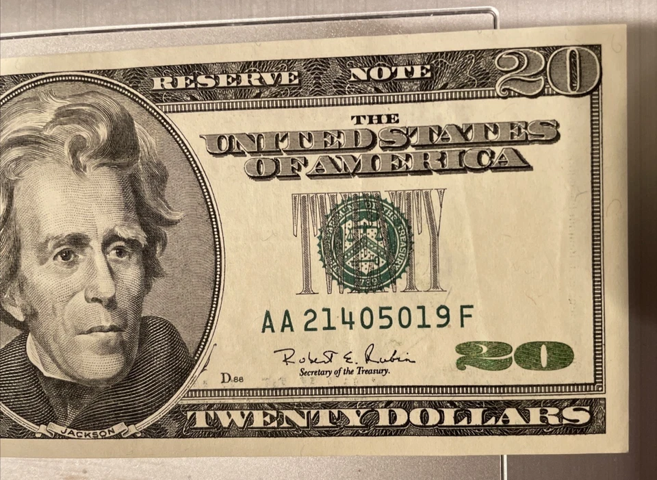 UNC 1996 US $20 Twenty Dollar Bill 'Monochrome' Note (Boston Fed Reserve) - Image 2 of 4