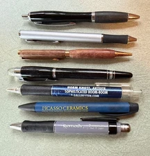 Vintage Lot Of 7 Ballpoint Pens Artist Pen/Picasso Exhibit Pen/Staedtler Remedy