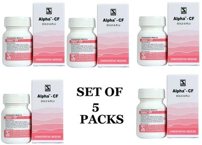 Alpha CF Cold & Flu Tablets | Pack of 5 × 20 g | Natural & Gentle Relief