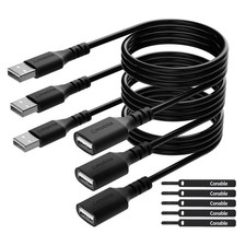 3 Pack USB Extension Cable 2 FT, Short 2.0 Type A 2FT 3 Pack , Black