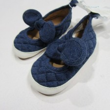 Old Navy Baby Girl Slip-On Fabric Shoes with Bow - Sizes 3-6 months, 6-12 months