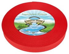 Country Brook Design 1 Inch Red Heavy Polypropylene Webbing, 50 Yards