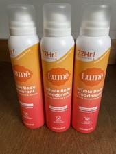 3PK Lume Invisible Whole Body Deodorant Clean Tangerine 72Hr Aluminum Free 3.6oz