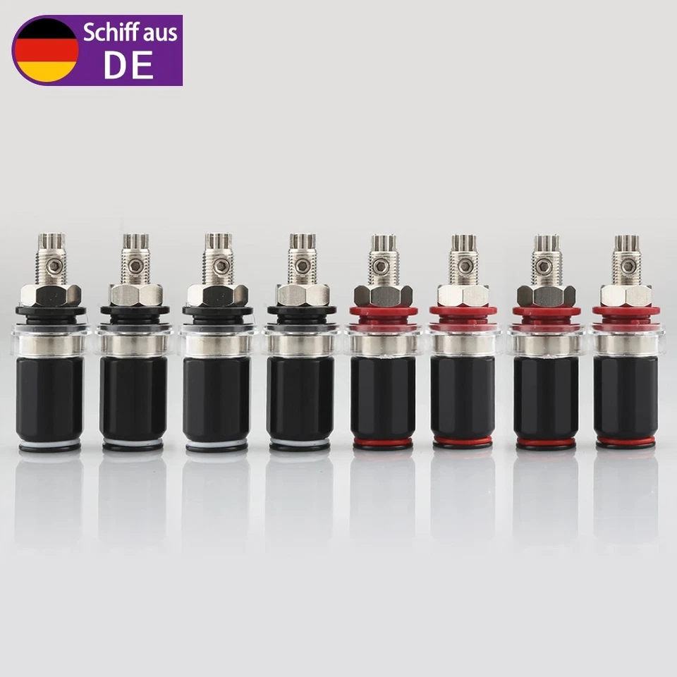 AUDIOCRAST 8Pcs HiFi Verstärker Lautsprecher Audio Anschlussbuchse Rhodiniert Binding Post