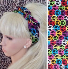 RAINBOW MULTICOLOUR CND PRINT COTTON BANDANA HEAD BAND HAIR SCARF NECK TIE
