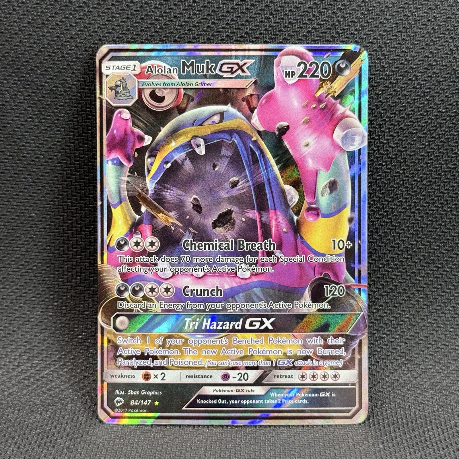 Pokemon Alolan Muk GX Card #84/147 SM Burning Shadows LP