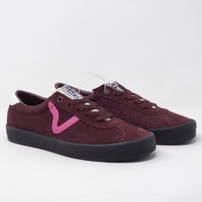 NEW Vans Sport Low Burgundy Red Pink Suede Lace Up Shoes Sneakers Women 8.5