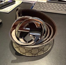 Authentic Classic Mens Gucci Monogram GG Belt Size 40