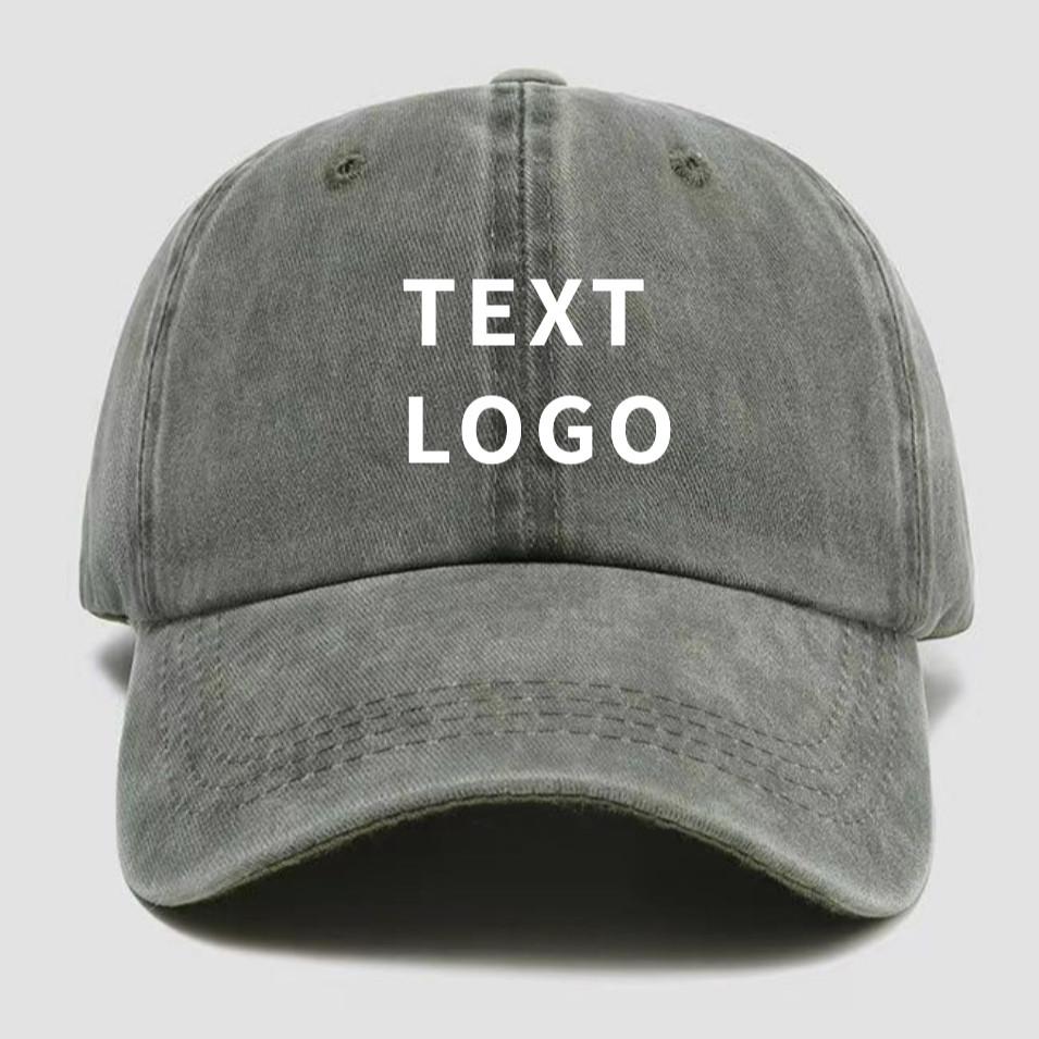 Custom Vintage Washed Cotton Baseball Cap - Printed or Embroidered Design image 3
