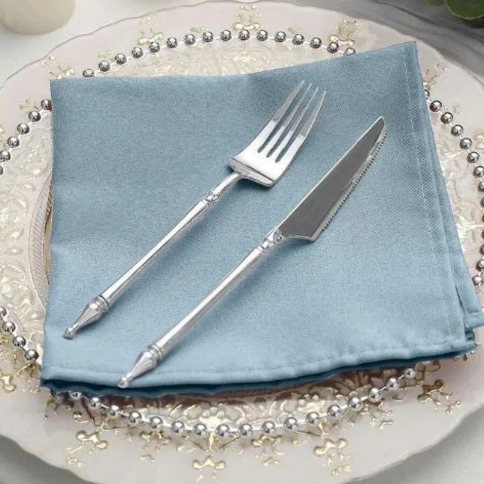 75 Stck. 17 in Staubblau Polyester Servietten Hochzeit Party Abendessen Bettwäsche Geschirr
