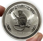 2004 Silver Australia $2 Dollar 2 Oz  .999 Fine Lunar Monkey Series I Coin BU+
