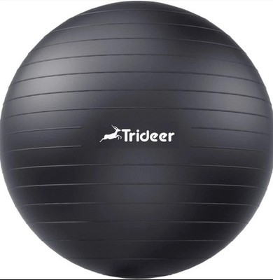 Anti-Slip Yoga Ball 19-22in Exercise Stability Ball Extra Thick w/ Pump - Black