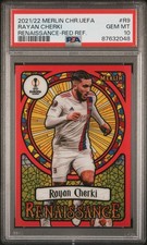 2021-22 Topps Merlin Chrome Rayan Cherki RC Renaissance Case Hit Red /10 PSA 10