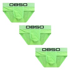 3 Pack Men's Briefs Bikini Mesh Underwear Bulge Pouch Underpants Panties