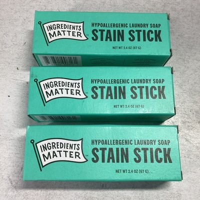 3x Ingredients Matter Hypoallergenic Laundry Soap Stain Stick 2.4oz