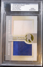 FAMOUS FABRICS MEMORABILIA PLAXICO BURRESS TIKI BARBER New York Giants JERSEY /9