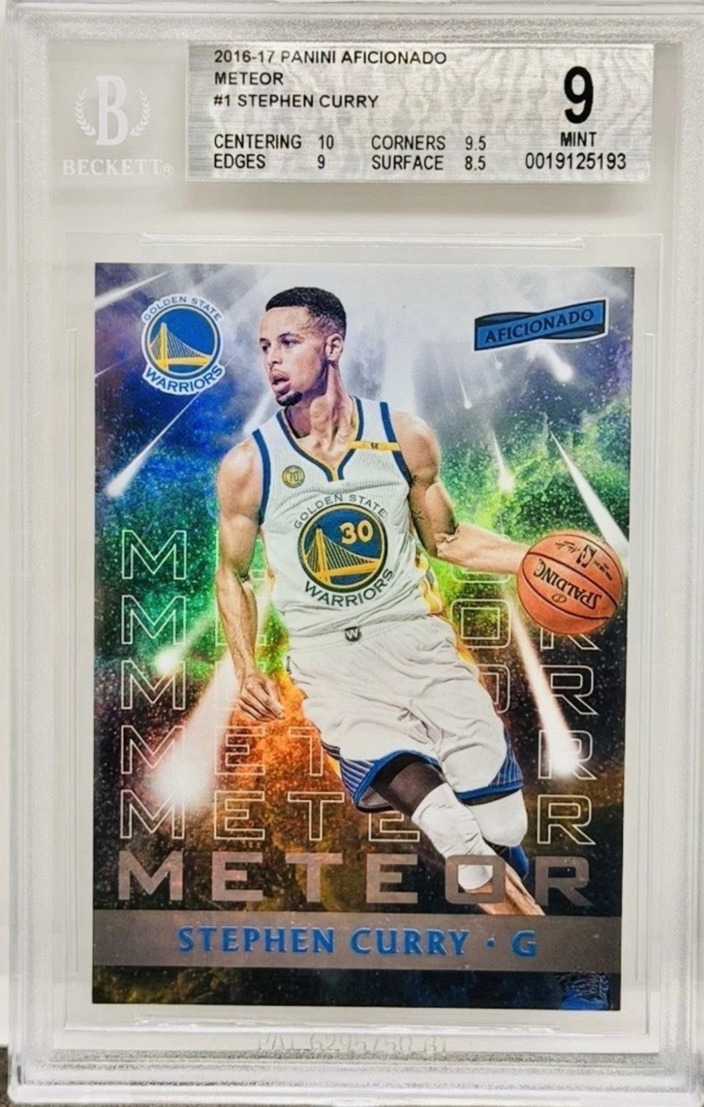 2016-17 Panini Aficionado Meteor Stephen Curry #1 Case Hit RARE SP BGS 9 Pop 1/1