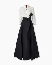 Carolina Herrera Contrast Trench SILK Gown With Self Belt, Size S-XL, BNWT