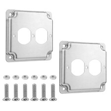 1-Gang Duplex Receptacle Electrical Box Cover 4 x 4 Square Exposed Electrical Bo