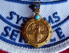 10k Gold Bell System Long Lines Service Award Charm Vintage 5 Star 25 Year AT&T