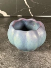 Vintage Van Briggle Small Pottery Bowl signed two toned Melon Shape, signed