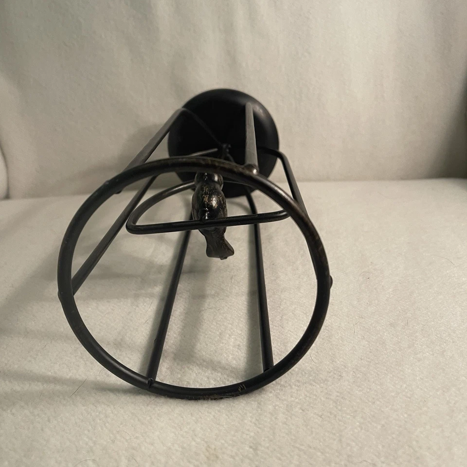 Metal Pillar Candle Holder Bird Cage With Bird Brow/ Bronze Color - Image 3 of 4